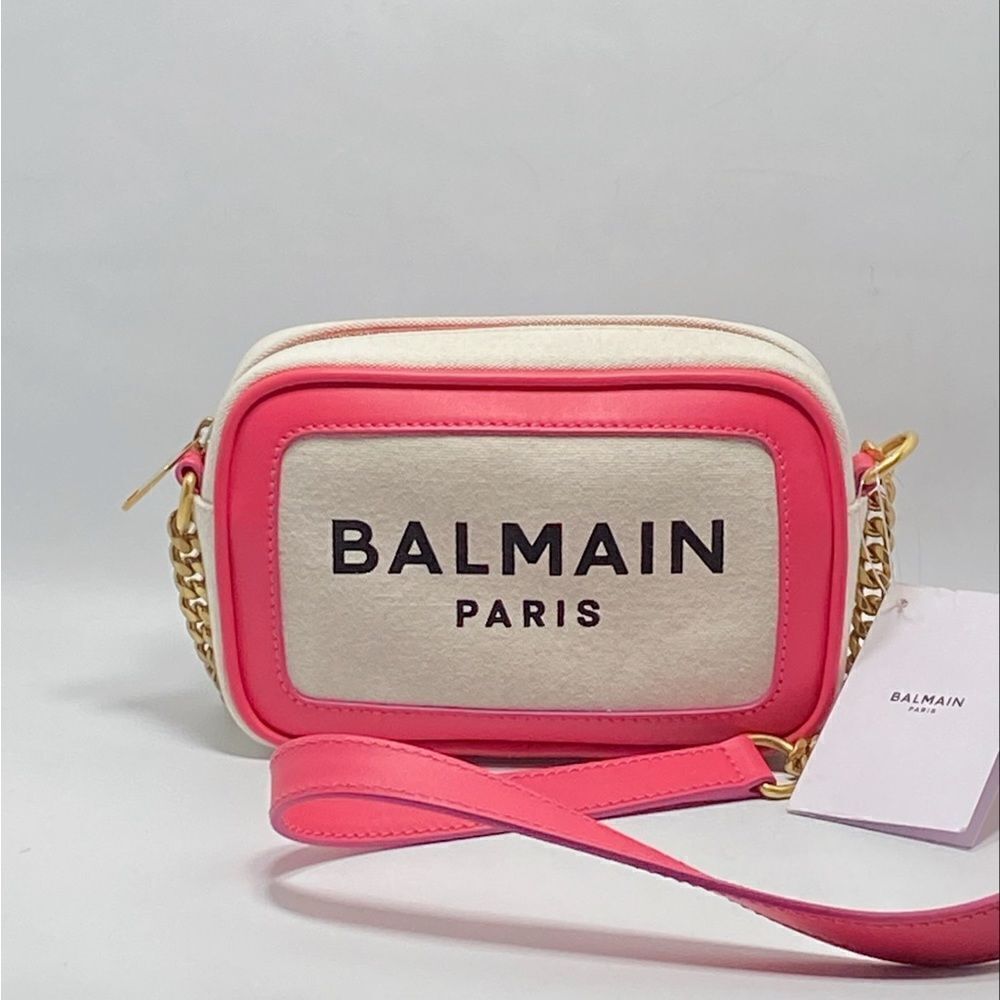 Balmain B-Army 18 Canvas Logo Camera Bag
